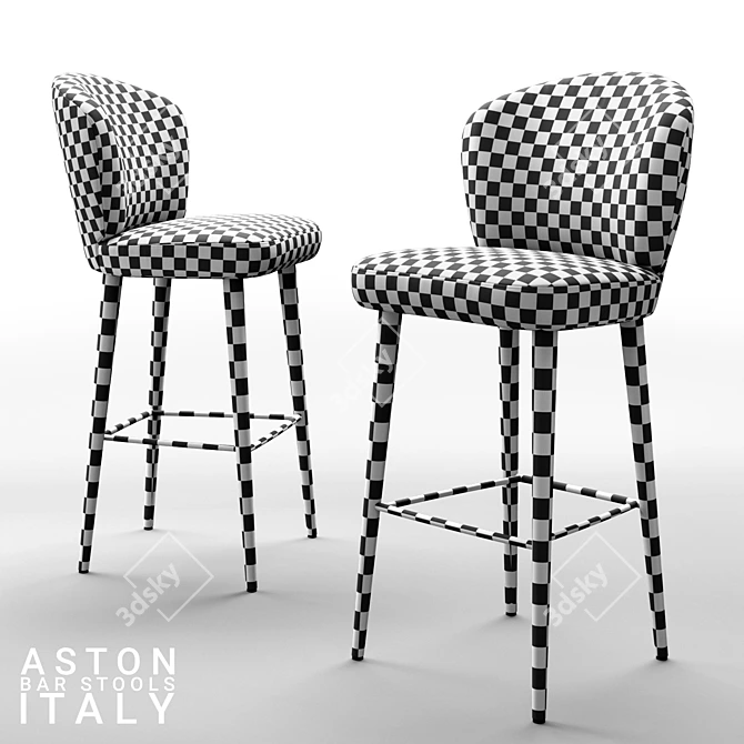 Italian Design: Minotti Aston Red Bar Stool 3D model image 2