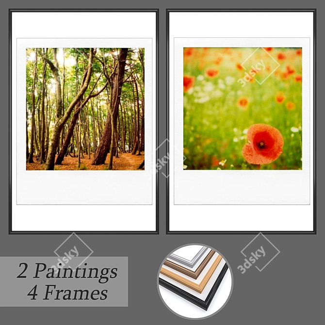 Elegant Wall Art Set 3D model image 1