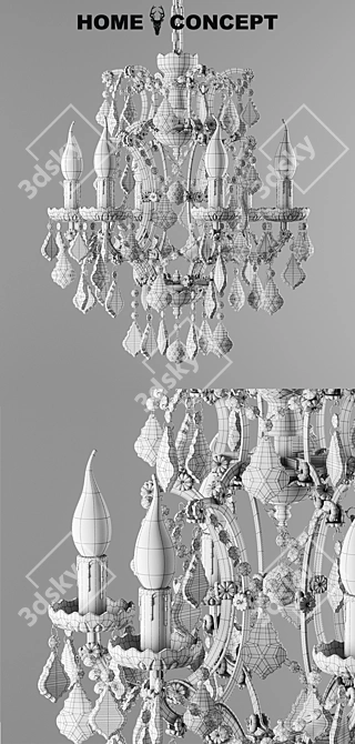 OM Chandelier: Elegant Crystal Lighting 3D model image 3