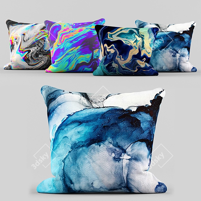 Coastal Escape Pillow Set 3D model image 1