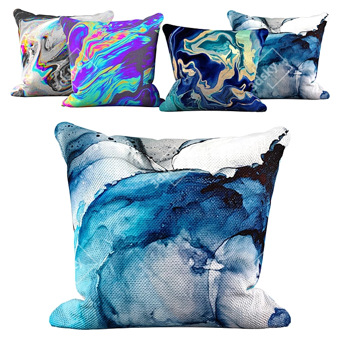 Coastal Escape Pillow Set 3D model image 3