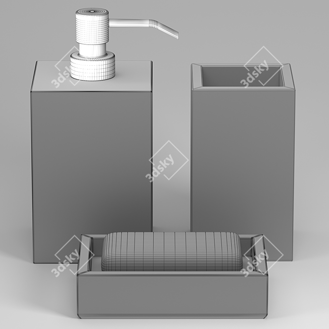 Luxury Marble Bath Set 3D model image 2