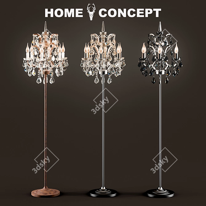 Crystal OM Floor Lamp: Elegant Lighting Solution 3D model image 1