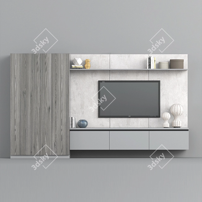 Sleek TV Stand: Modern Design, Easy Setup 3D model image 1