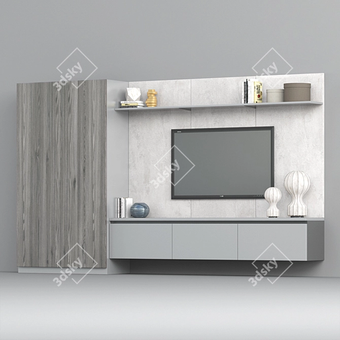 Sleek TV Stand: Modern Design, Easy Setup 3D model image 2