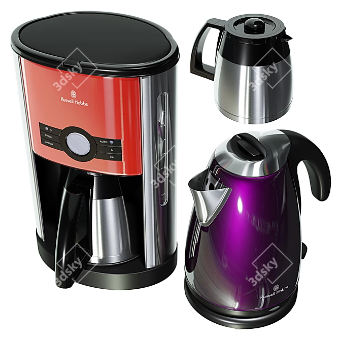 Russell Hobbs Cottage Duo: Coffee & Electric Kettle 3D model image 1