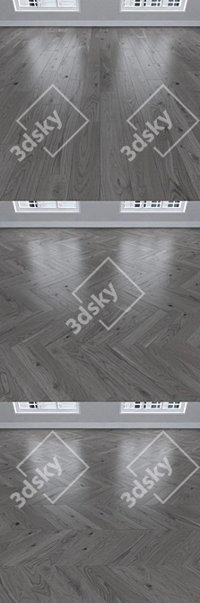 Gray Oak Parquet: Herringbone, Linear, Chevron 3D model image 2