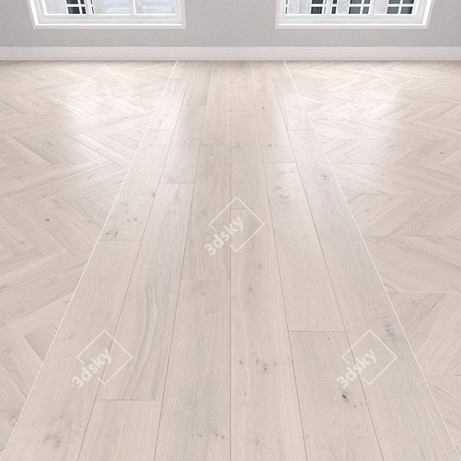 Versatile Oak Parquet: Herringbone, Linear & Chevron 3D model image 1