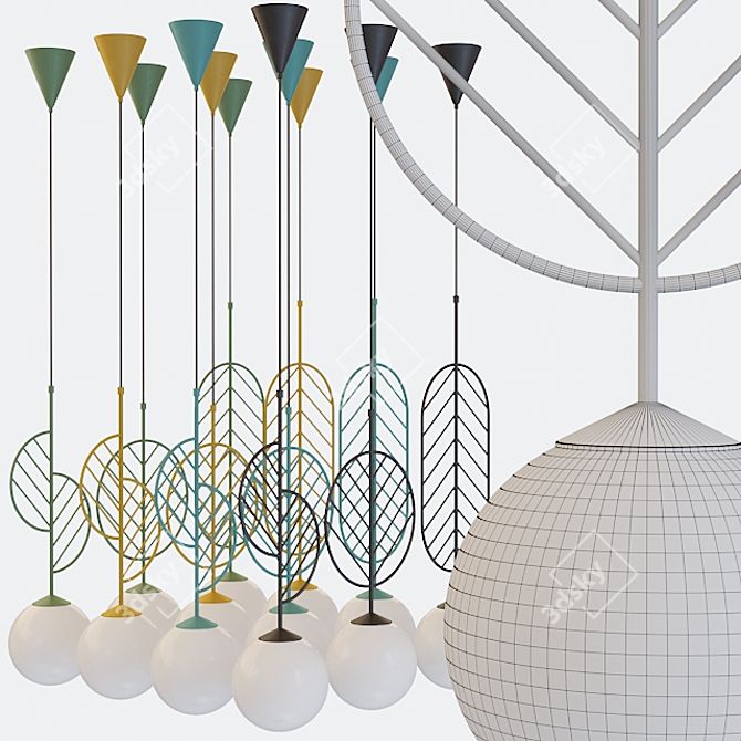 Leaf Collection: Stylish Lamp Set 3D model image 3