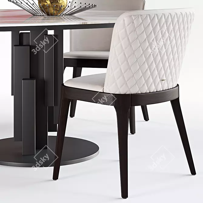 Skyline Round Keramik & Magda - Stylish Modern Dining Set 3D model image 2