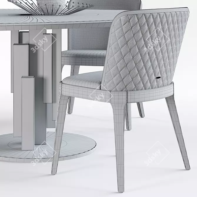 Skyline Round Keramik & Magda - Stylish Modern Dining Set 3D model image 3