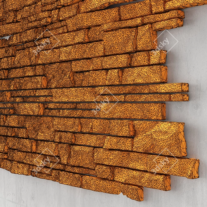 Seamless Stone Panel: Elegant Decorative Texture 3D model image 3