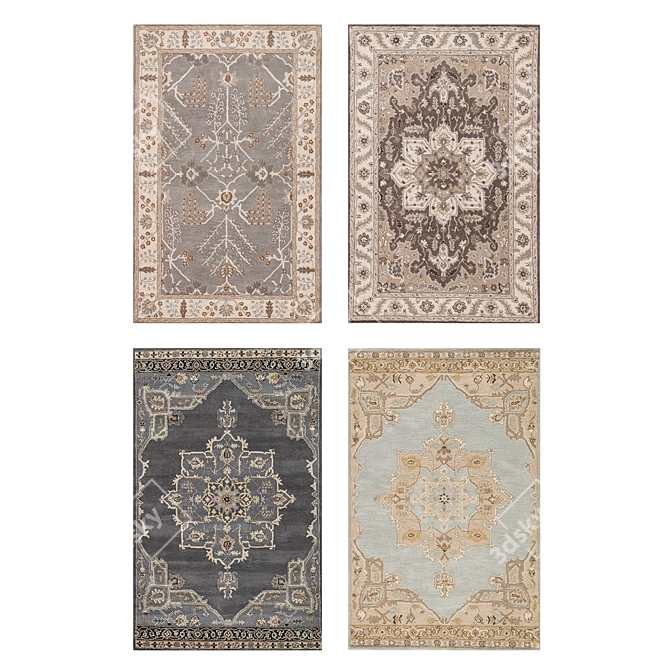 Luxury Fur Accent Rug 3D model image 1