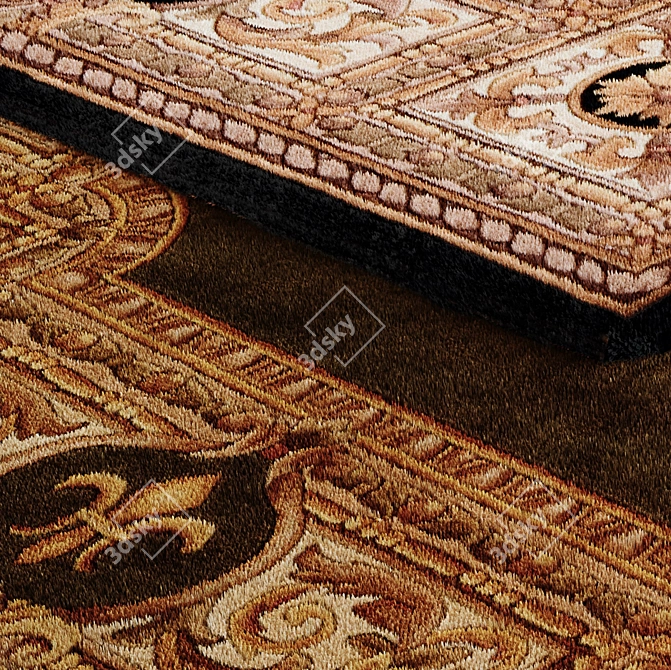 Luxury Fur Rug: Exquisite Texture 3D model image 3