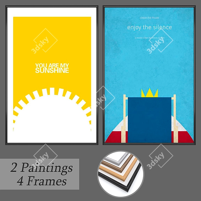 Modern Wall Art Set No. 142 3D model image 1