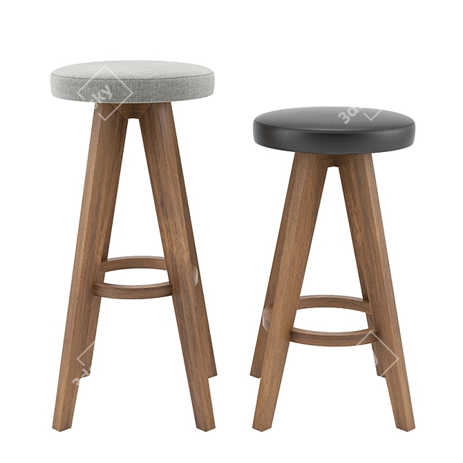 Elegant Circo Barstool and Barcounter 3D model image 2