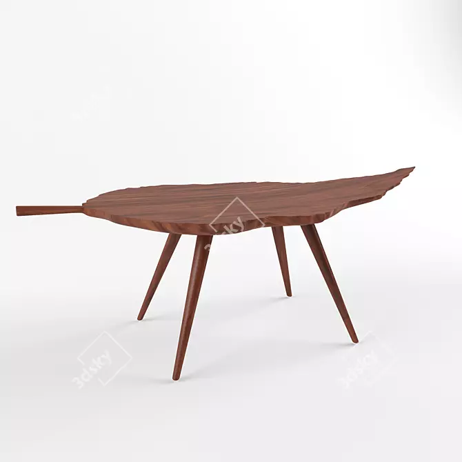 Wooden Table: 1100x600x440 3D model image 1