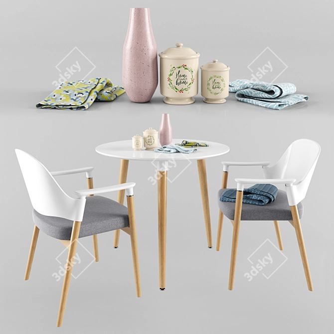 Signal Nolan Dining Set 3D model image 1