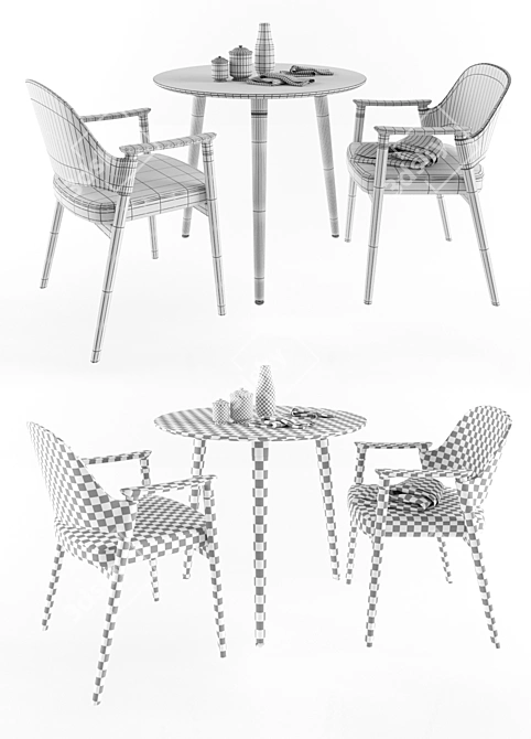 Signal Nolan Dining Set 3D model image 3