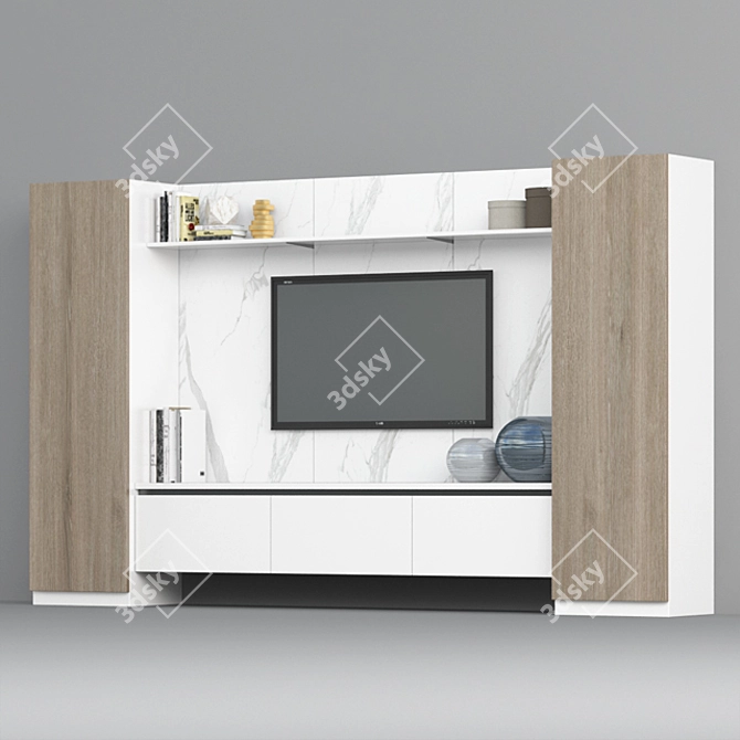 Modern TV Stand for V-Ray 3D model image 2