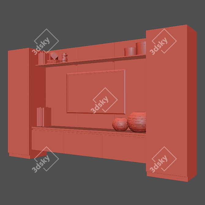 Modern TV Stand for V-Ray 3D model image 3