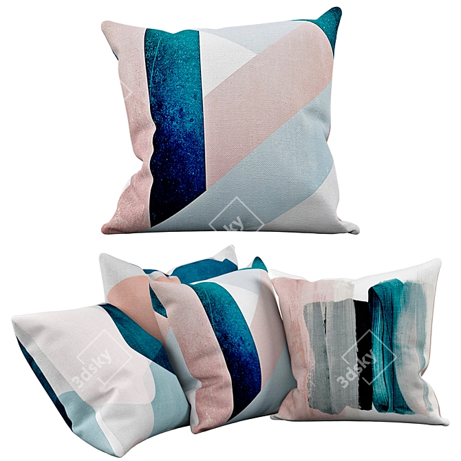 Watercolor Dreams Pillow Set 3D model image 2