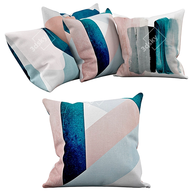 Watercolor Dreams Pillow Set 3D model image 4