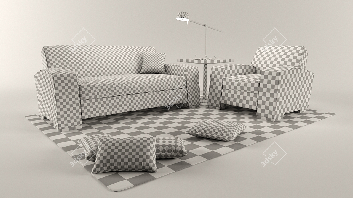Armani Hector Living Room Set 3D model image 2