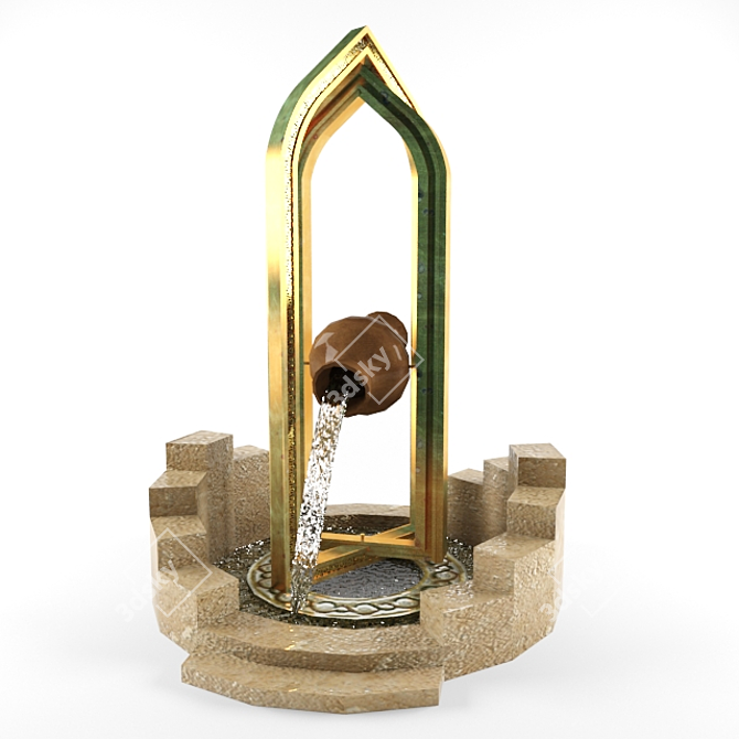 Cascading Oasis Fountain 3D model image 2