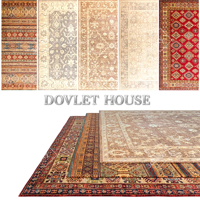 DOVLET HOUSE 5-Piece Carpets (Part 263) 3D model image 1