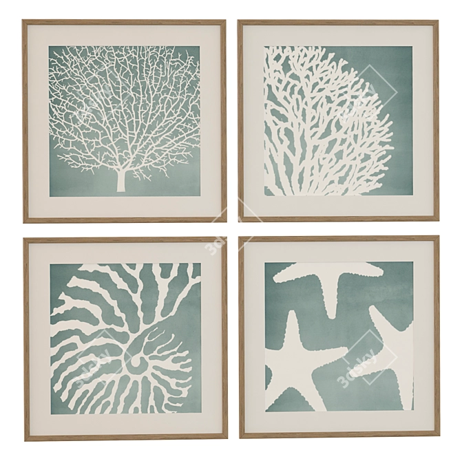 Marine Decor Frames Set 3D model image 1