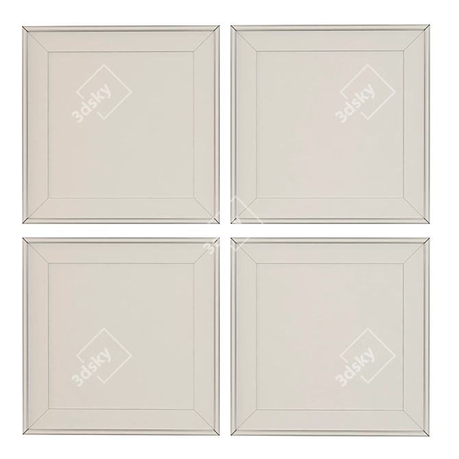 Marine Decor Frames Set 3D model image 3