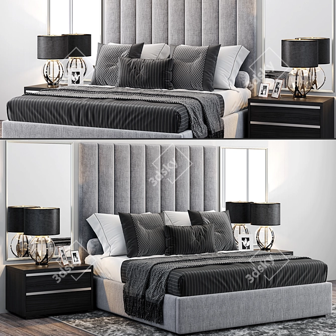 Adler Diamond Tufted Bed - RH Modena Collection 3D model image 1