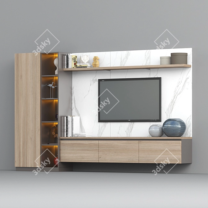 Modern TV Stand with V-Ray compatibility 3D model image 2