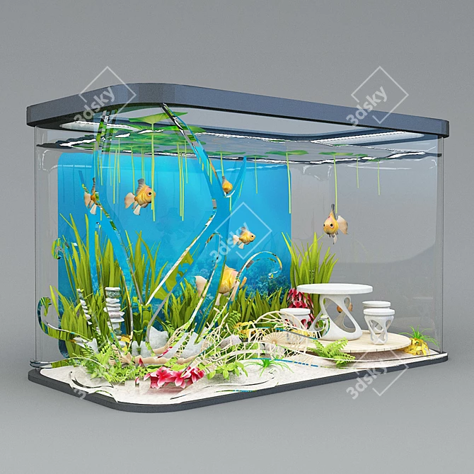 Sleek Aquarium Design 3D model image 2