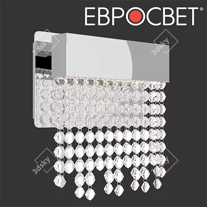 Royal Crystal LED Wall Lamp 3D model image 1