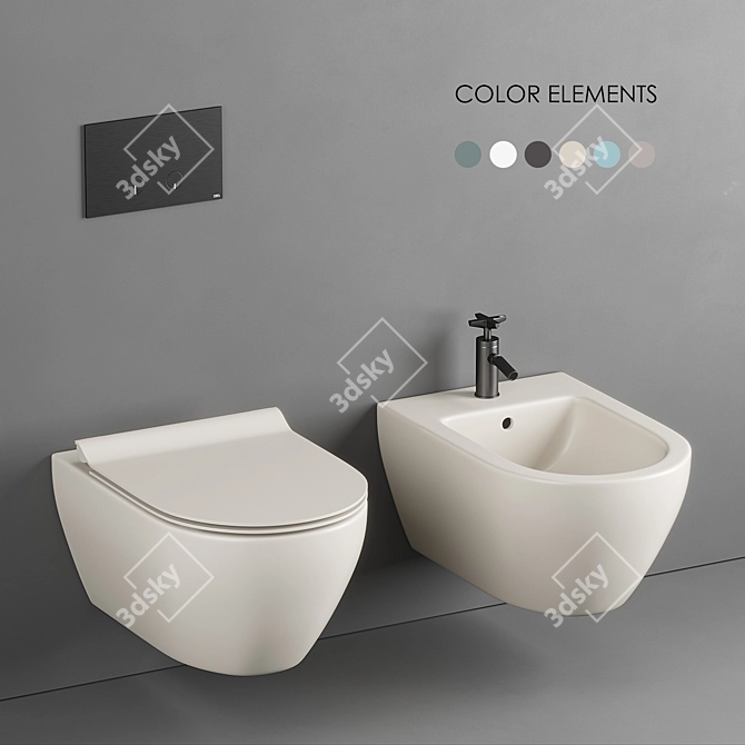 GSI ceramica + CEA: Stylish Bathroom Set 3D model image 1