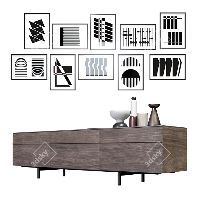 Elegant SC16 Sideboard: De Padova 3D model image 1