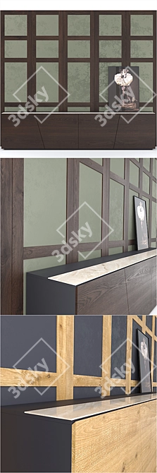 Modern Italian Explorer Sideboard & Wall Panels 3D model image 2