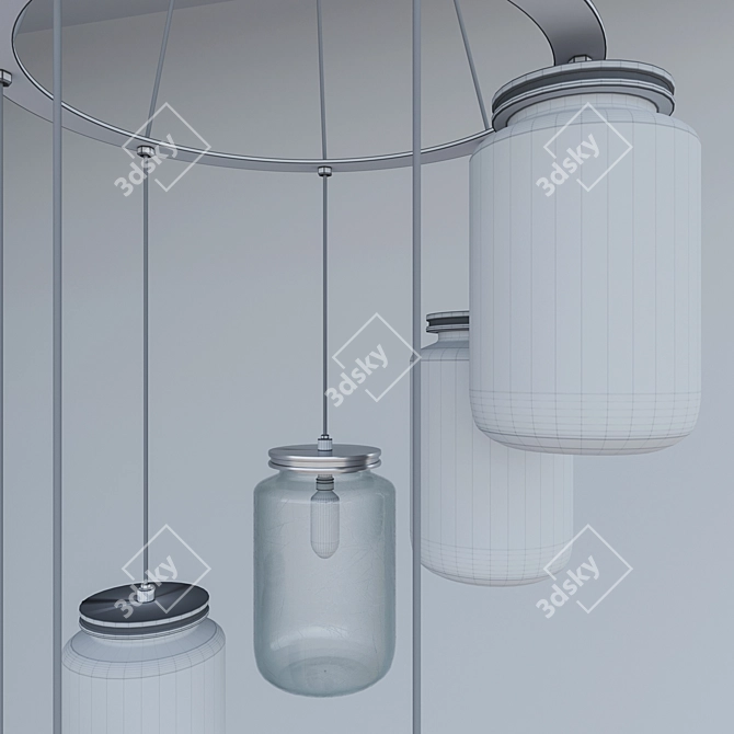 Rustic Glass Jar Pendant 3D model image 3