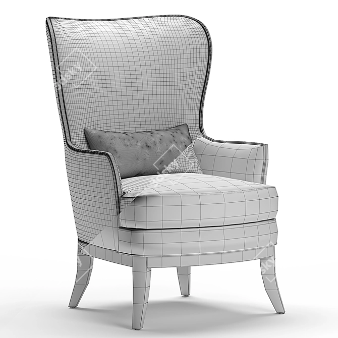 Elegant Red Veronica Chair 3D model image 2