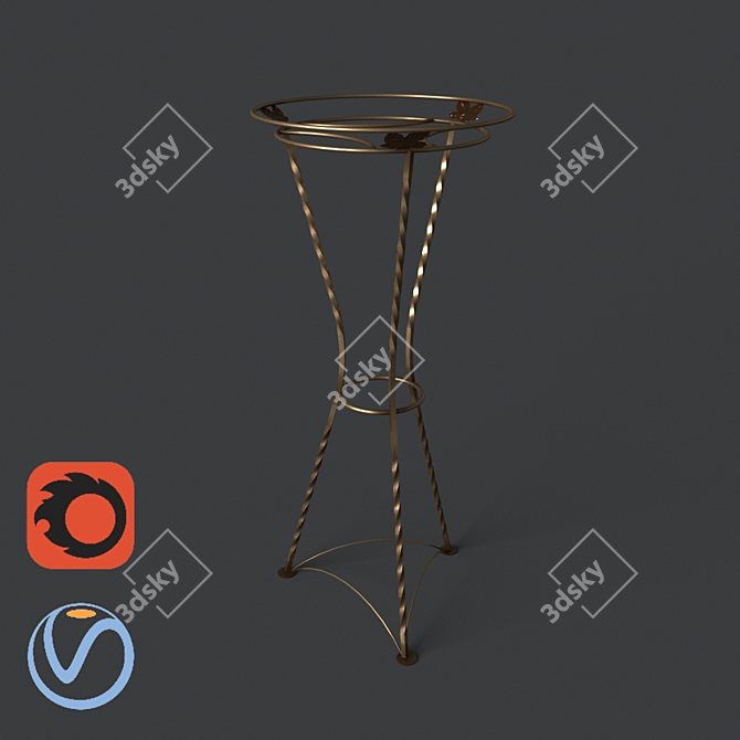 Flower Pot Stand: Elegant and Functional 3D model image 1