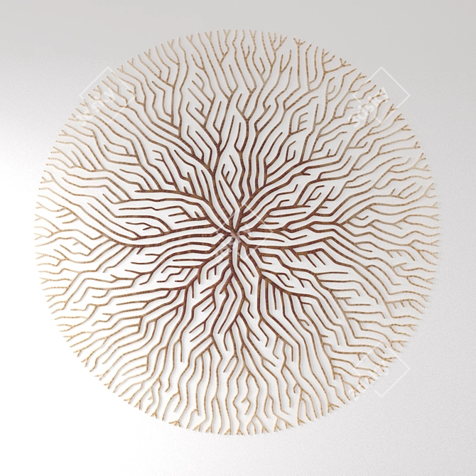 Nature's Embrace: Wooden Root Wall Art 3D model image 1