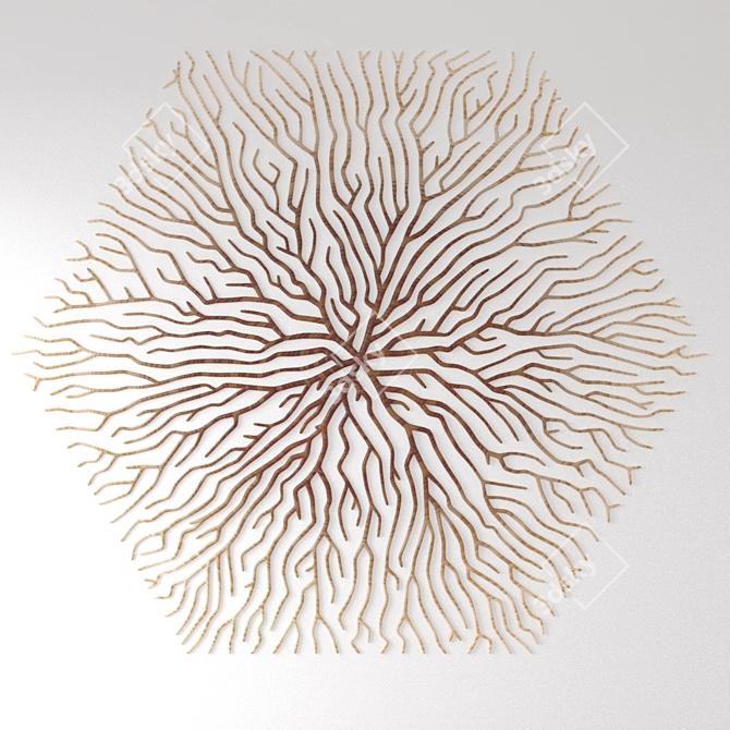 Nature's Embrace: Wooden Root Wall Art 3D model image 2