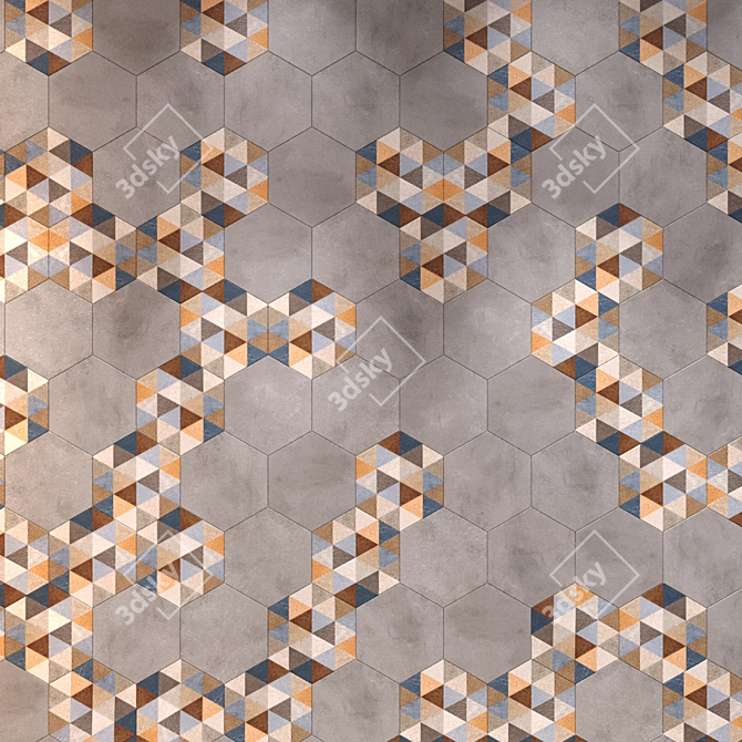 Vives Rift Hexagono Fingal Porcelain Tile 3D model image 2