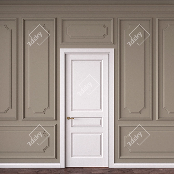 Elegant Wall Moulding: Enhance Your Interior 3D model image 1