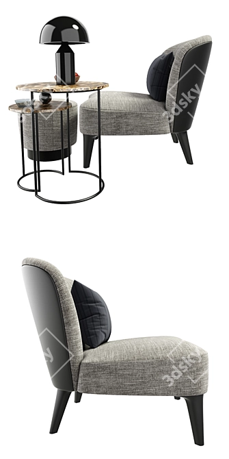 Modern Minotti Aston Armchair 3D model image 2