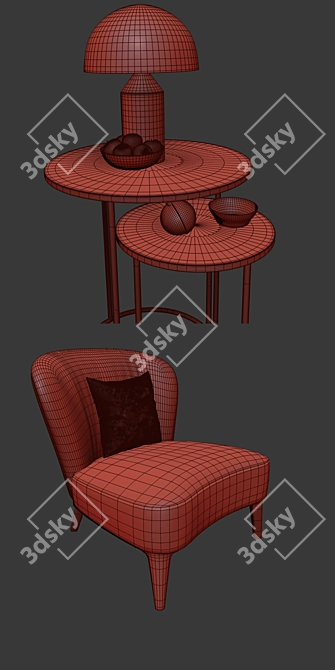 Modern Minotti Aston Armchair 3D model image 3