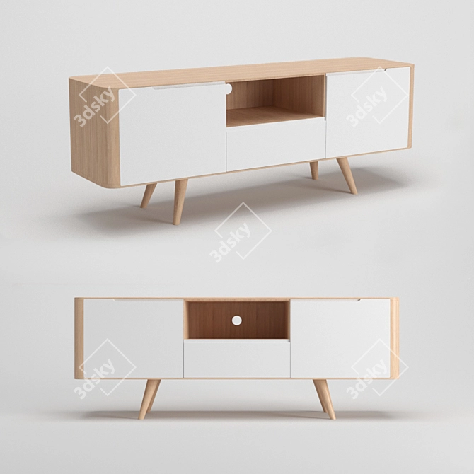 Gazzda Ena Oak TV Stand 3D model image 1