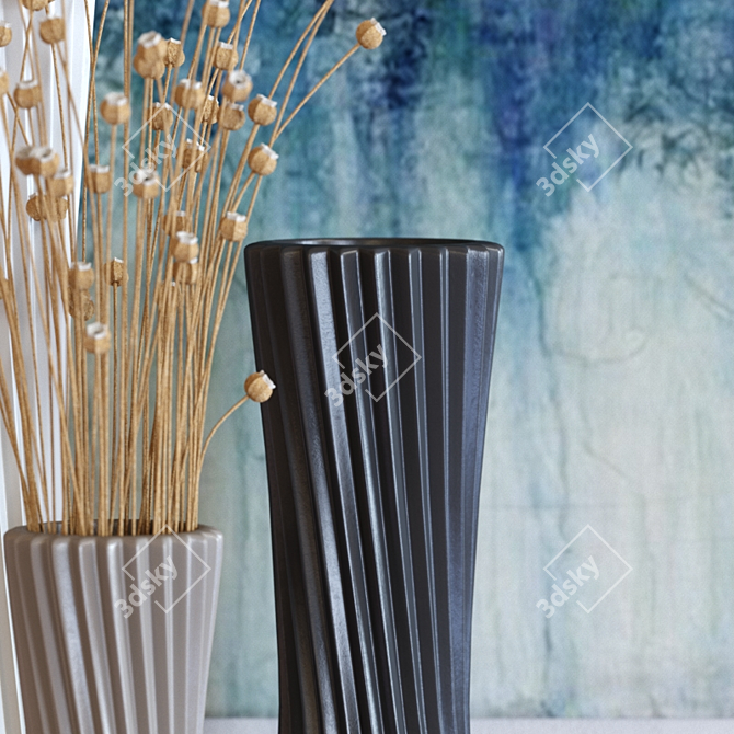 Contemporary Ceramic Vases Set 3D model image 3